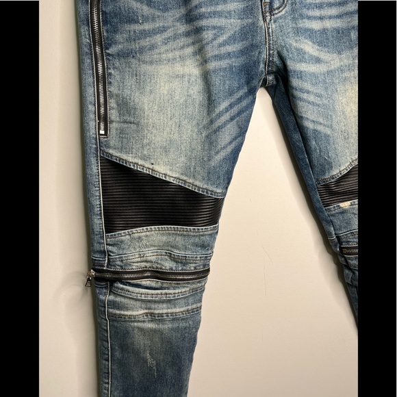 Amiri MX2 leather Distressed Jeans - Picture 9 of 12